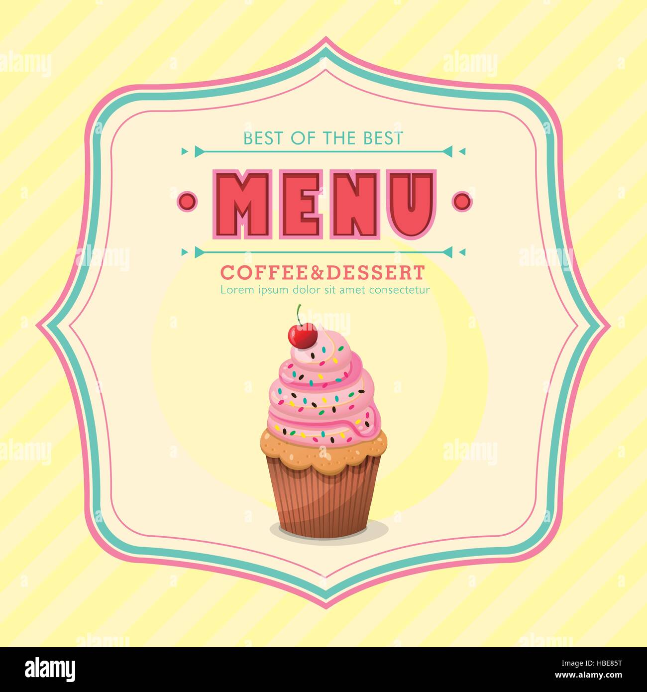 restaurant ice cream menu cover vector design template stock vector