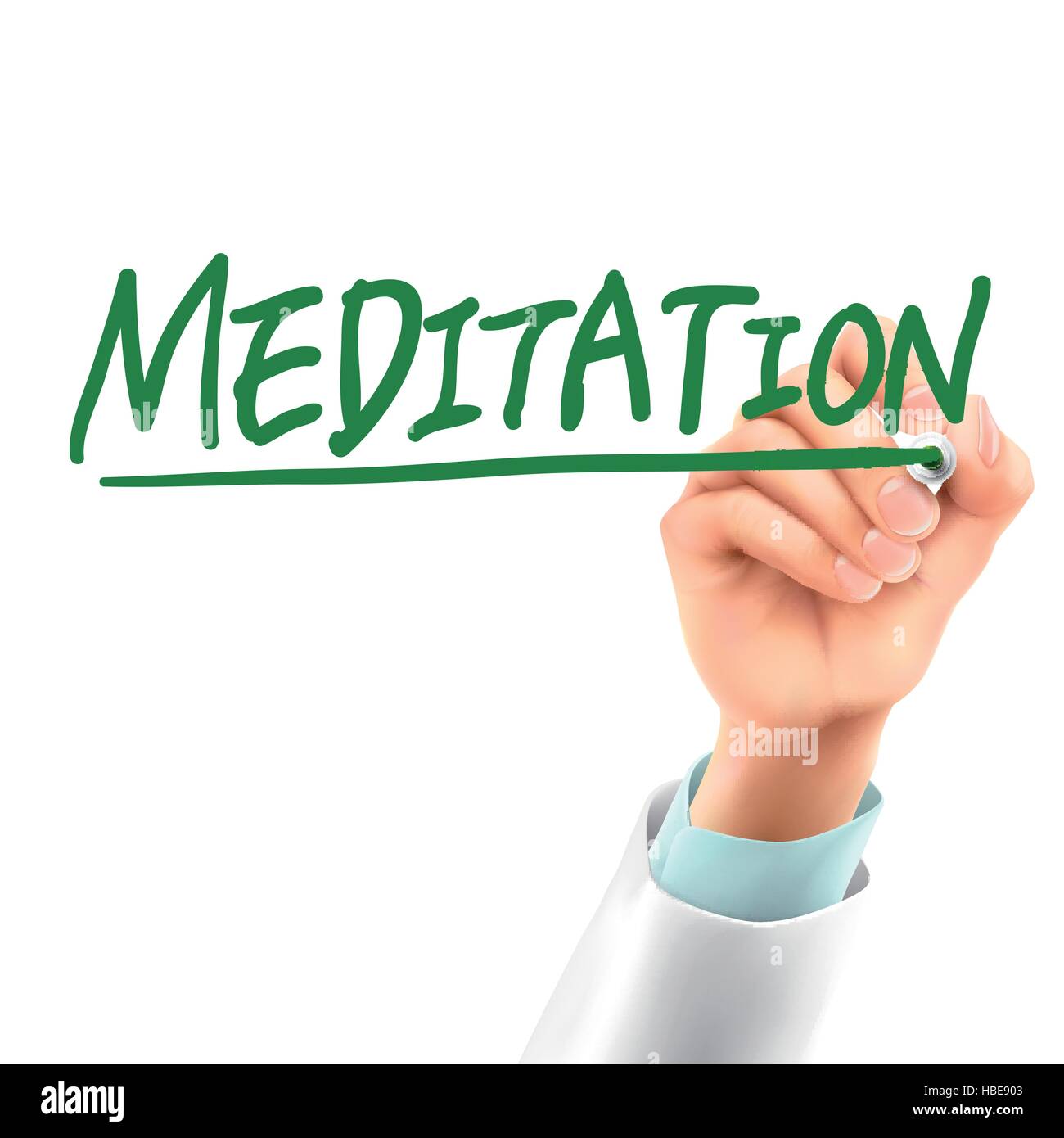doctor writing meditation word in the air Stock Vector Image & Art Alamy