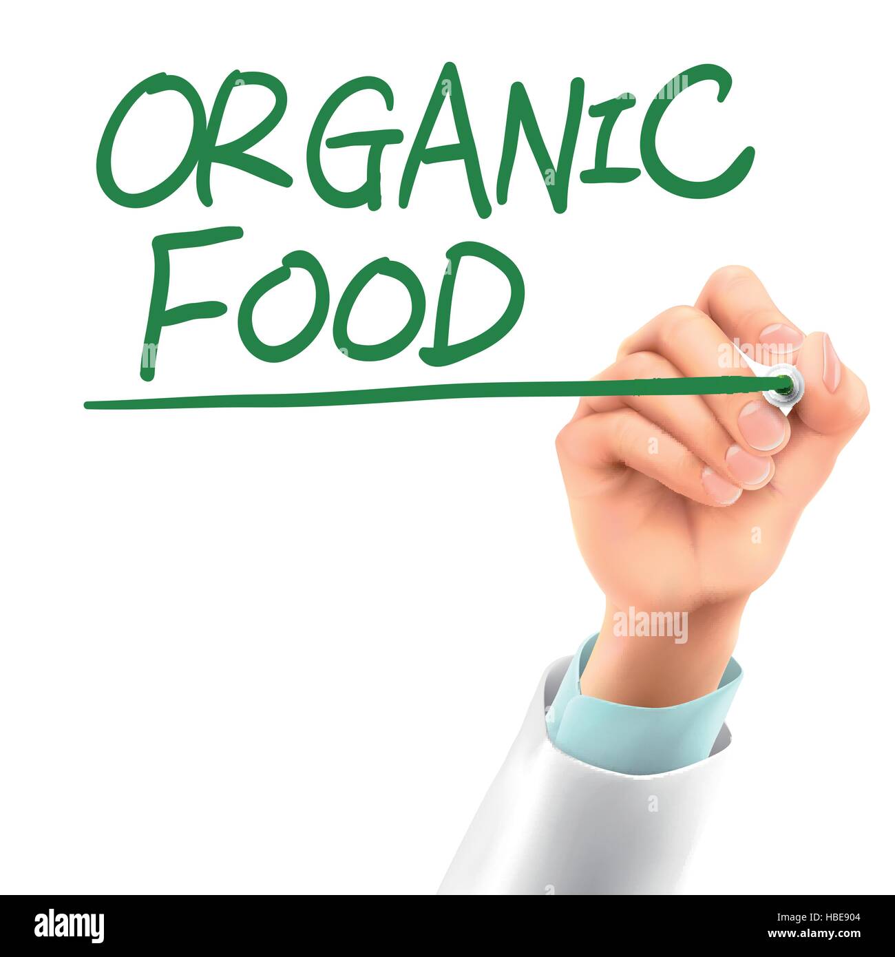 doctor writing organic food words in the air Stock Vector Image & Art