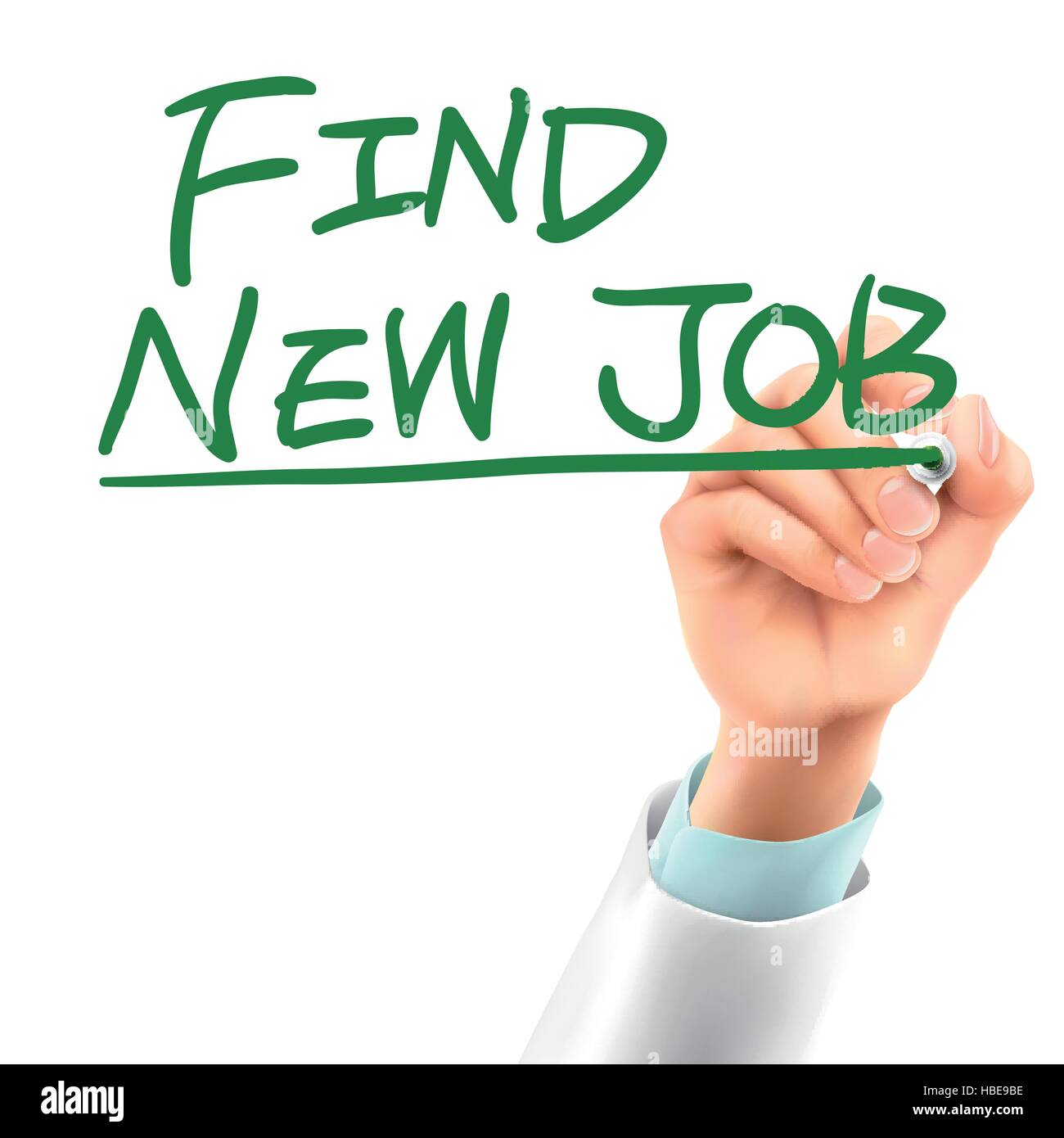doctor writing find new job words in the air Stock Vector Image & Art