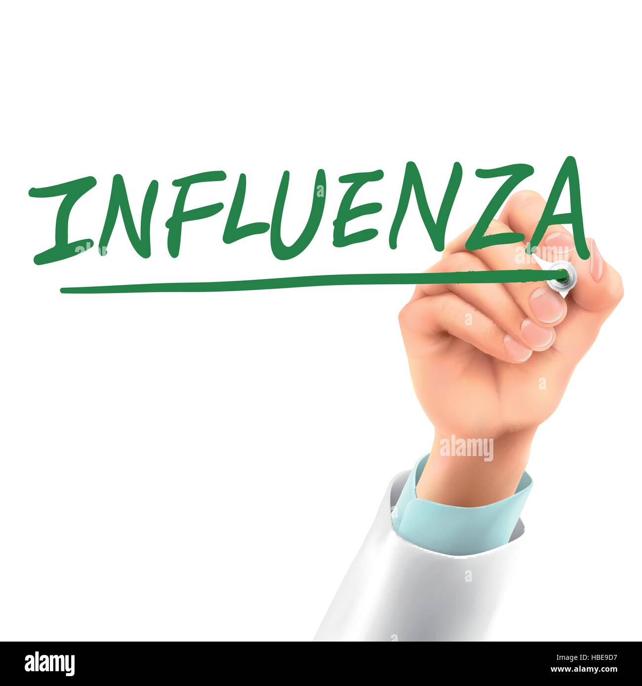 doctor writing influenza word in the air Stock Vector Image & Art Alamy