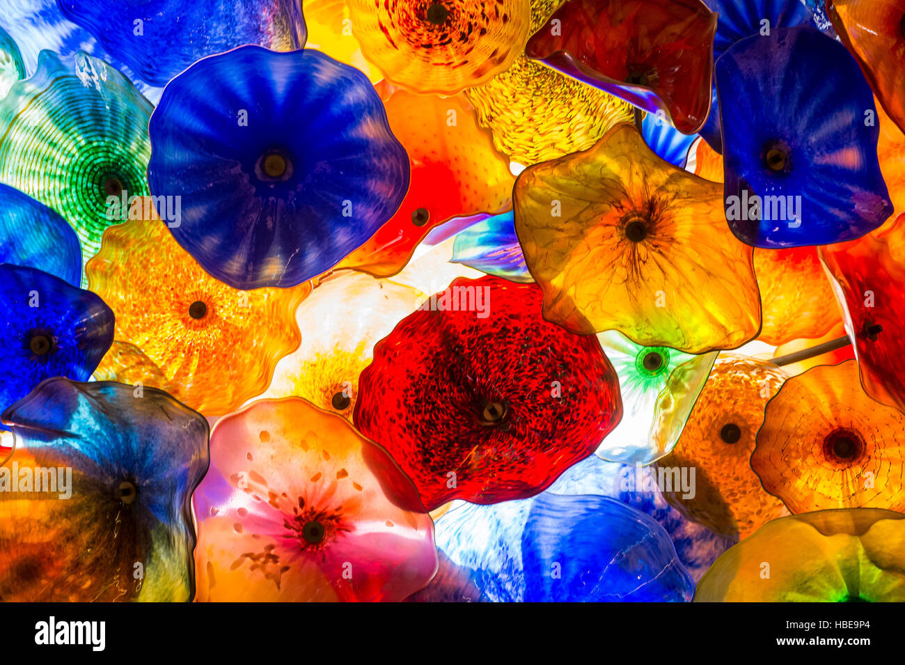 The Hand Blown Glass Flower Ceiling at the Bellagio Hotel Stock Photo Alamy