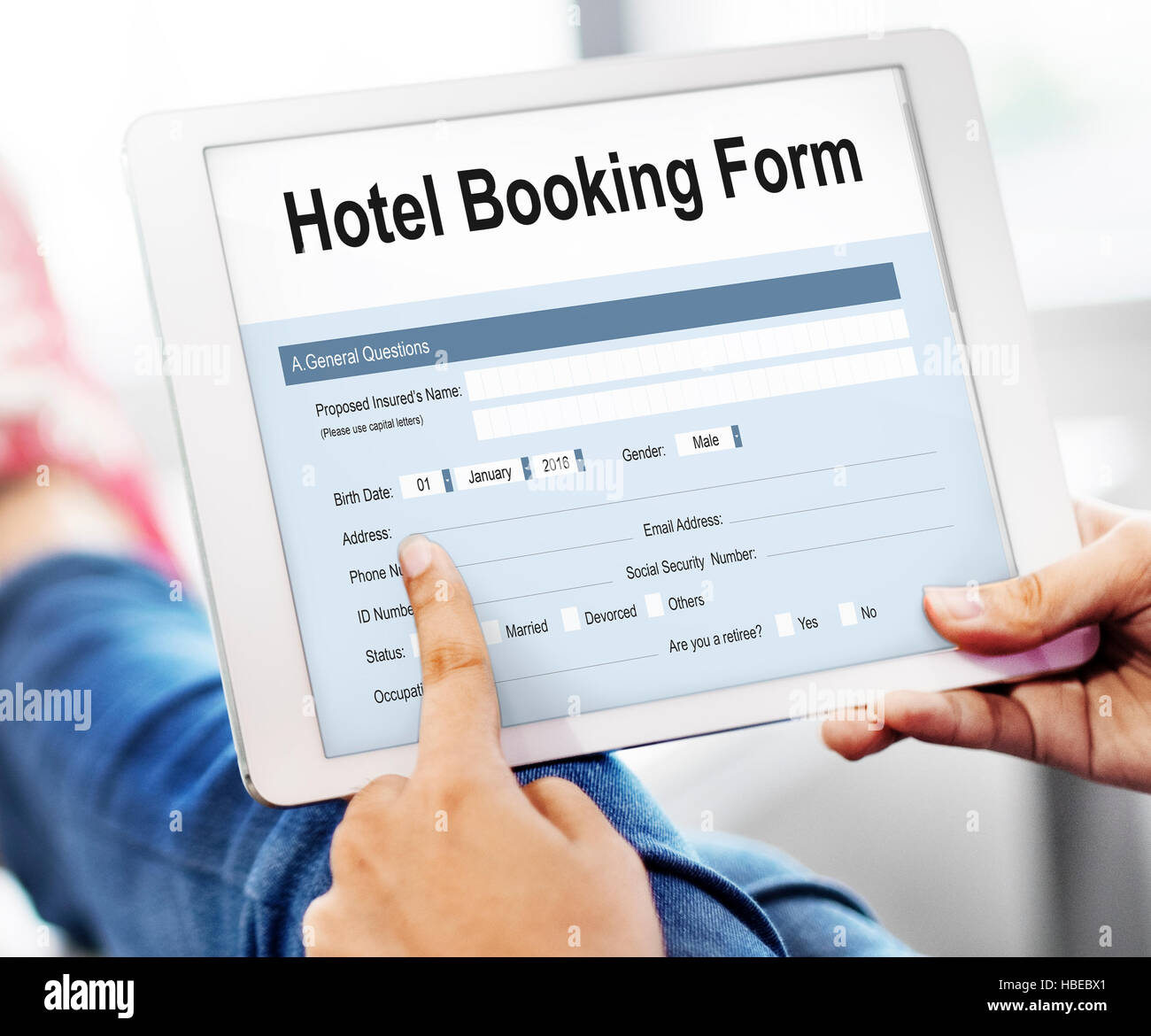Hotel Booking Reservation Form Concept Stock Photo Alamy
