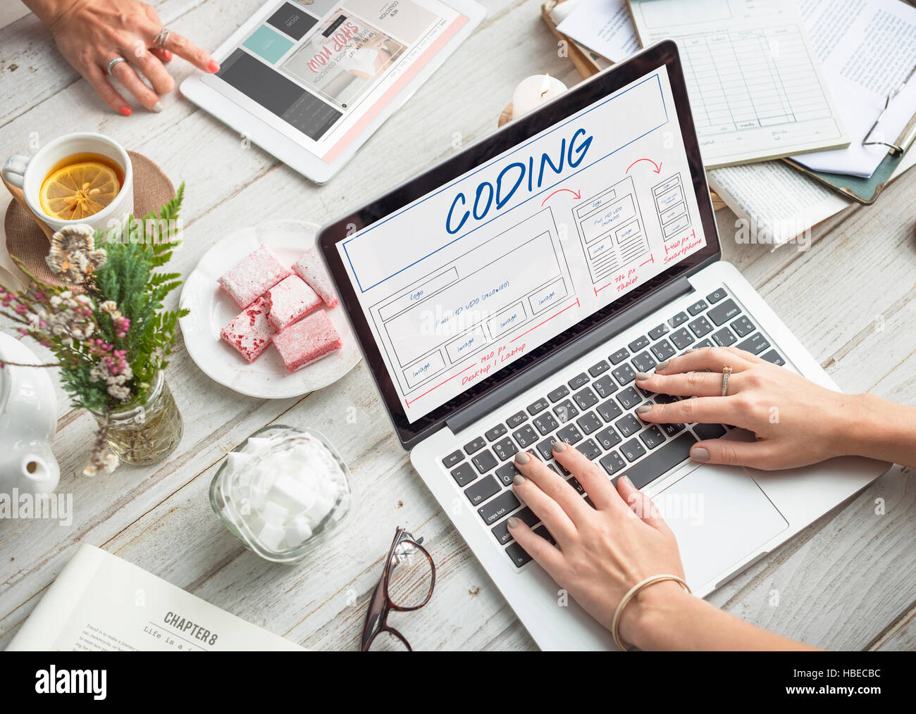 Web Layout Content Coding Template Data Design Concept Stock Photo - Alamy