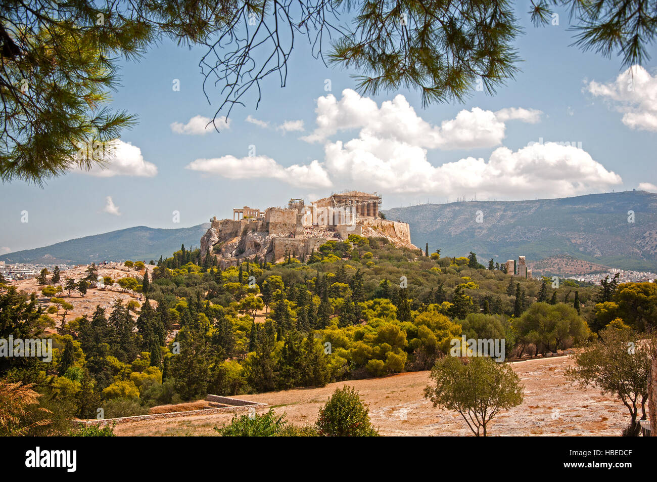 View of Acropolis Pathenonas in Athens-Greece Stock Photo