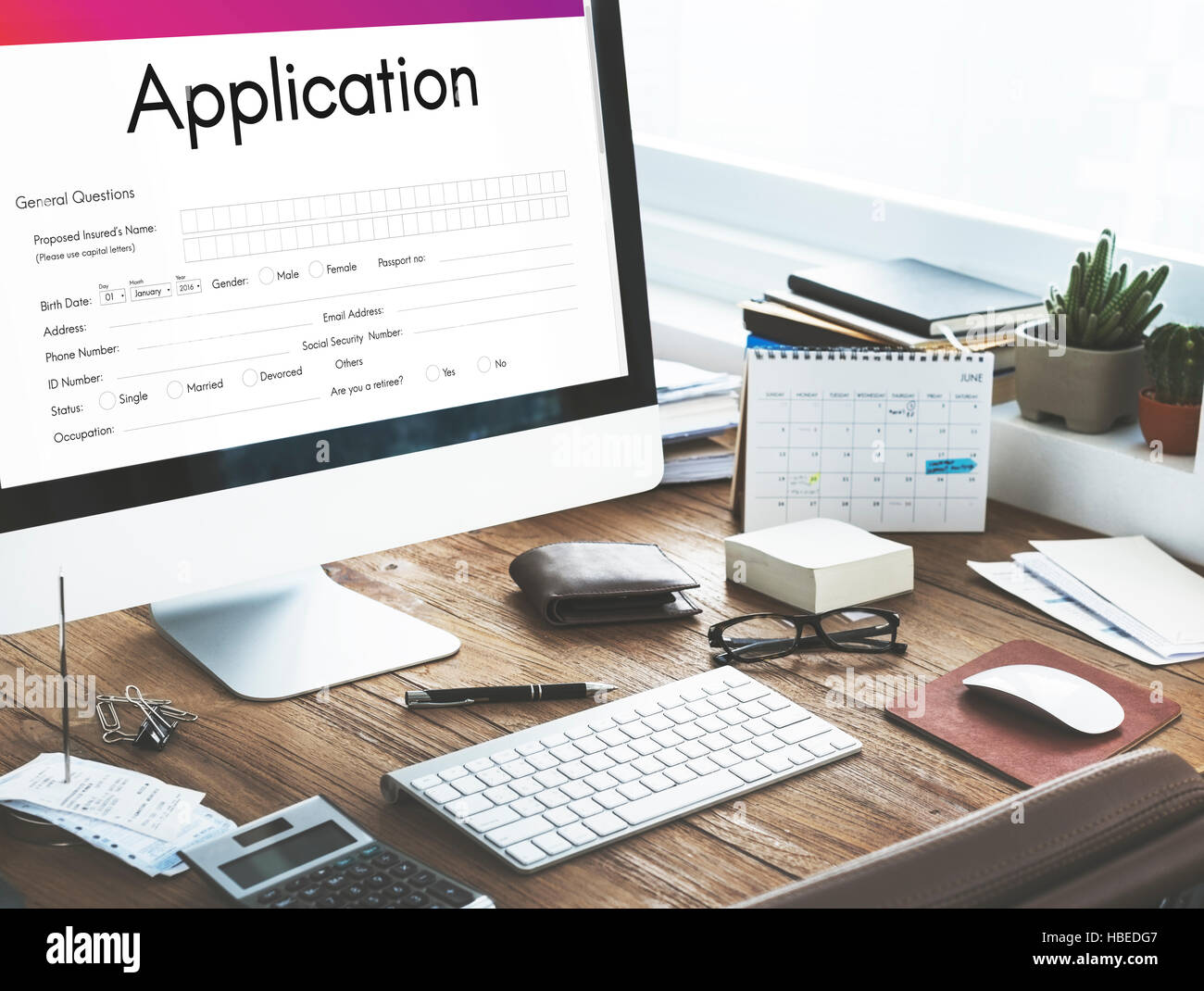 Application Form Employment Document Concept Stock Photo - Alamy