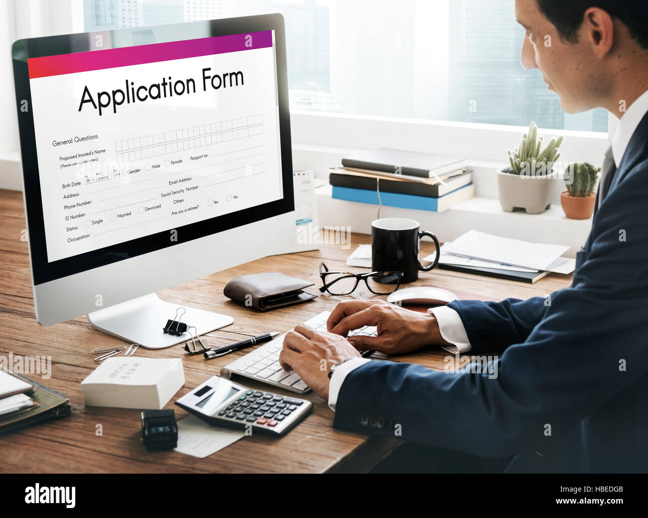 Application Form Employment Document Concept Stock Photo - Alamy