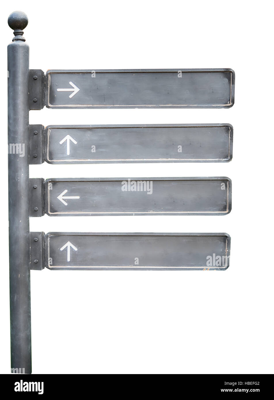 Blank Road Sign Isolated on White Background Stock Photo - Alamy