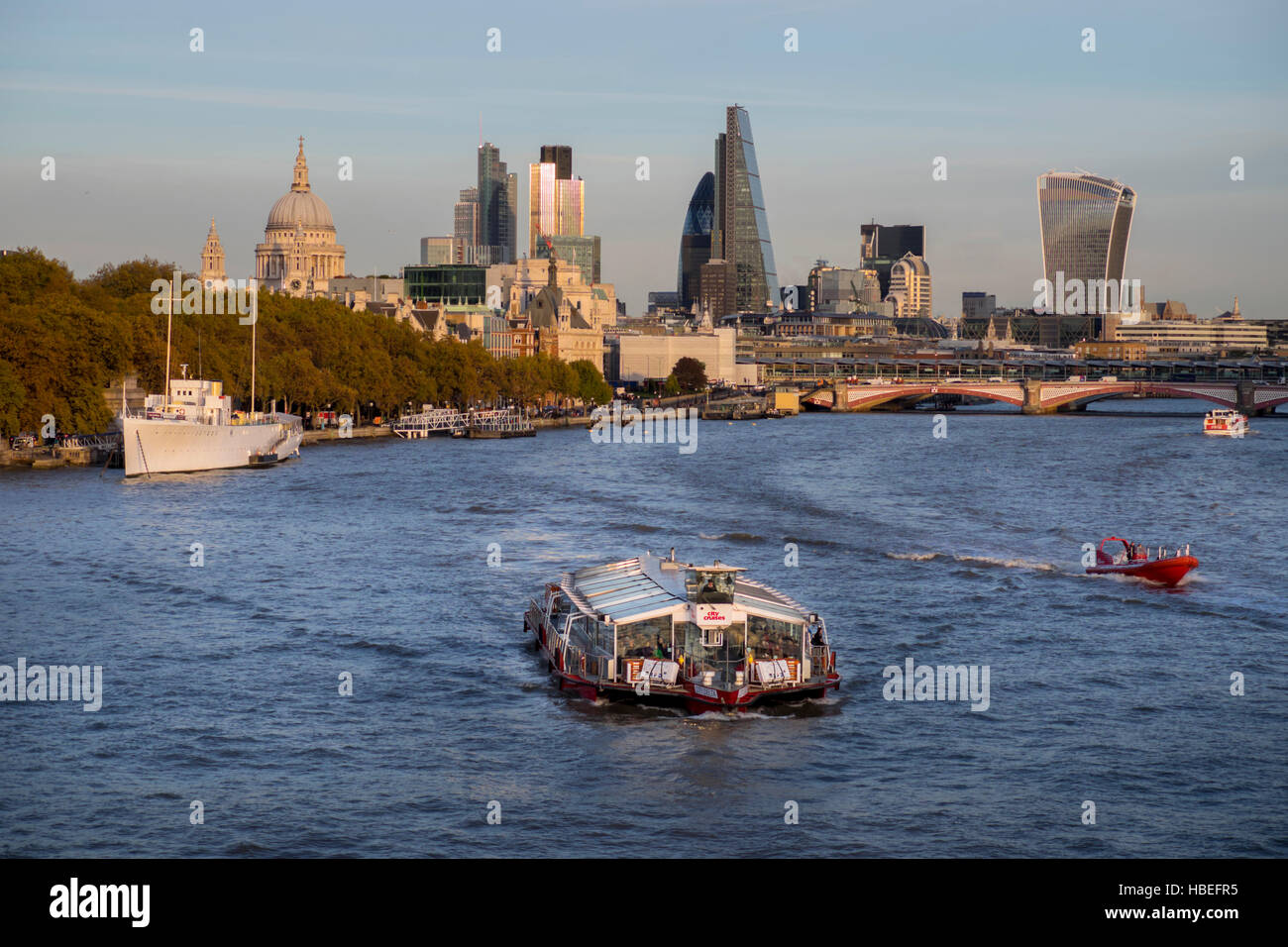 UK, England, London, City bateau mouche Stock Photo