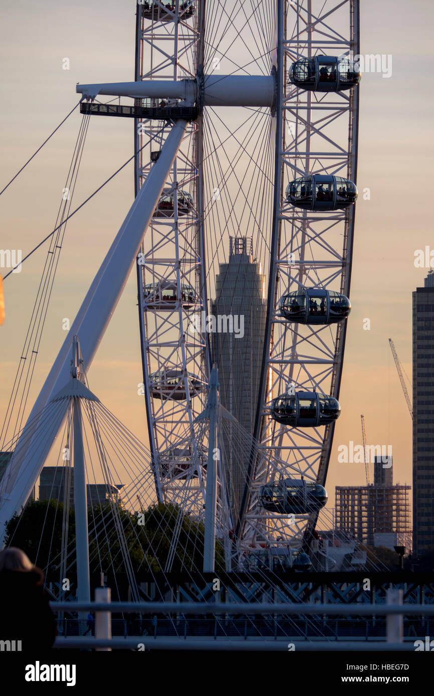 UK, England, London, Millenium Wheel vertical Stock Photo