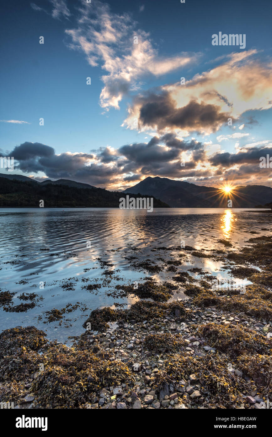 Sunset image over Loch Leven Glencoe Summer Stock Photo