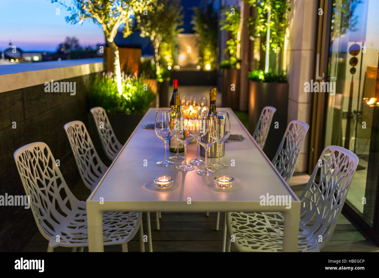 Contemporary roof terrace design Stock Photo