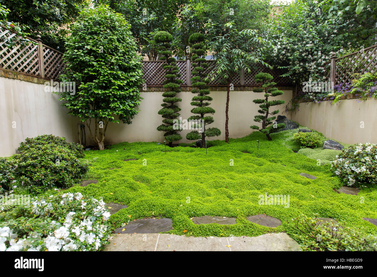 Japanese garden in Holland Park, London Stock Photo