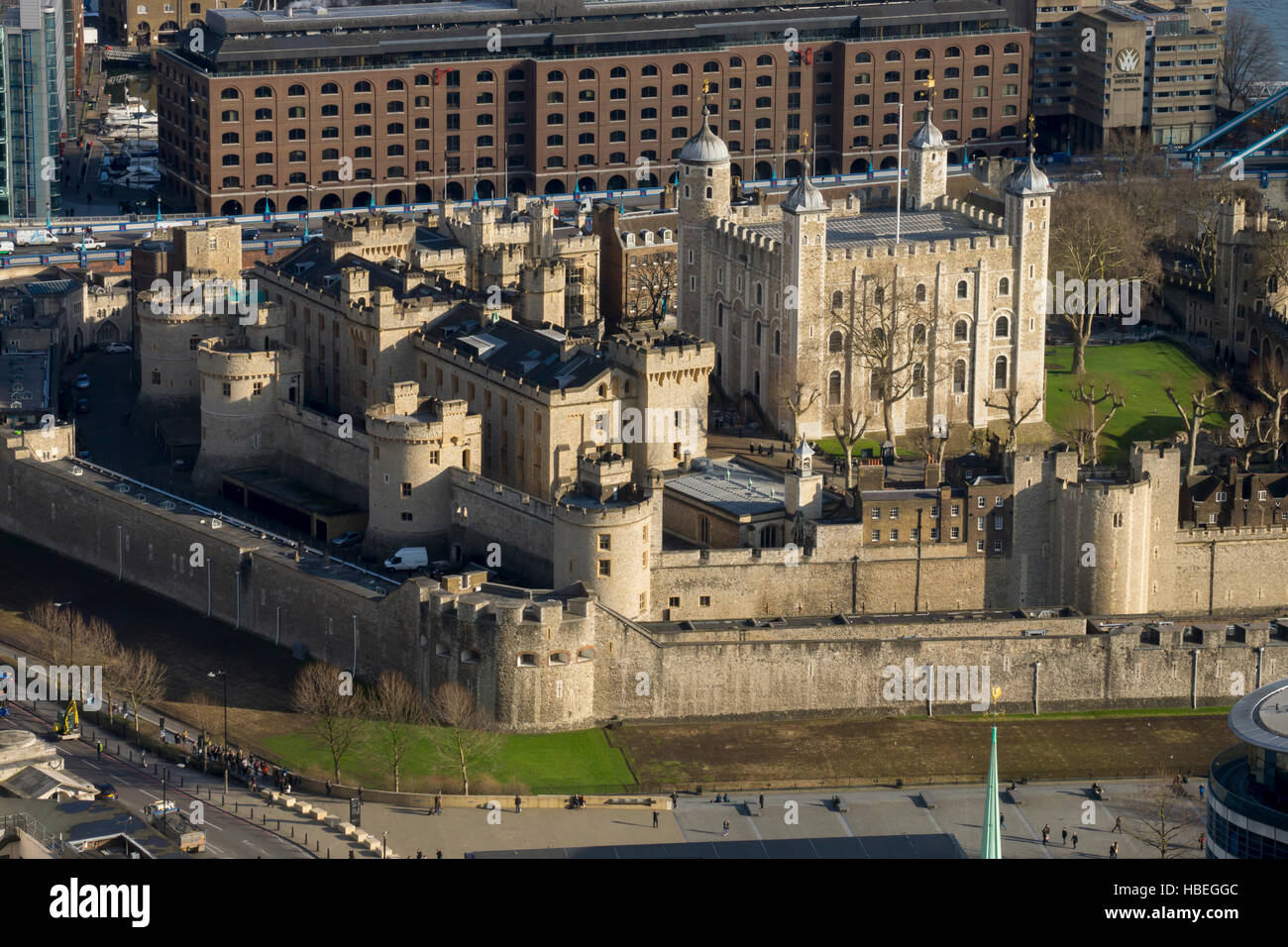 Europe, UK, England, London, Tower of London, aerial Stock Photo