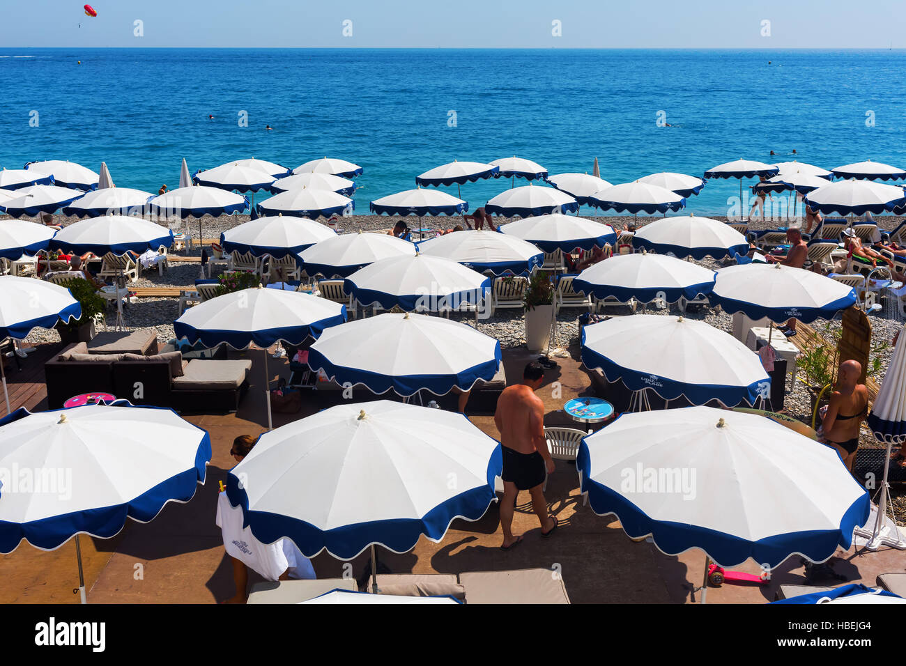 Beach parasol nice cote azur hi-res stock photography and images - Alamy
