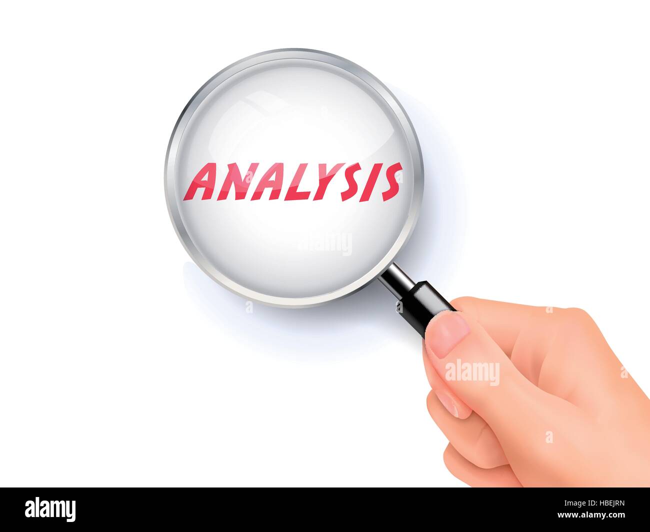 analysis word showing through magnifying glass held by hand Stock Vector Image & Art Alamy
