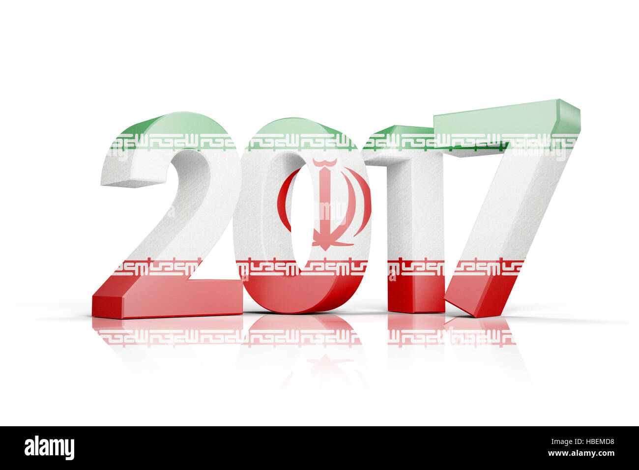 Composite image of iran national flag Stock Photo