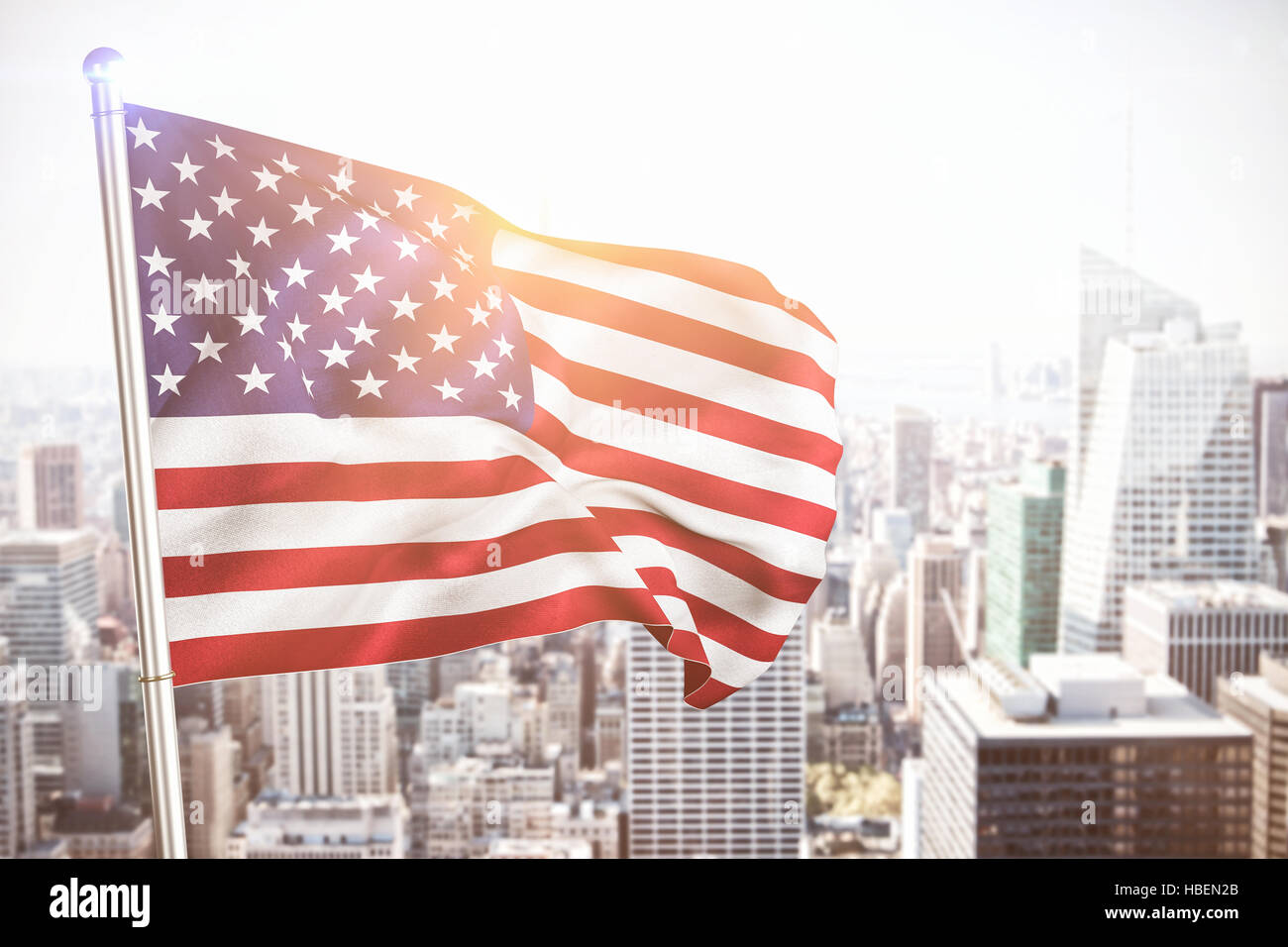 Composite image of close up of the us flag Stock Photo