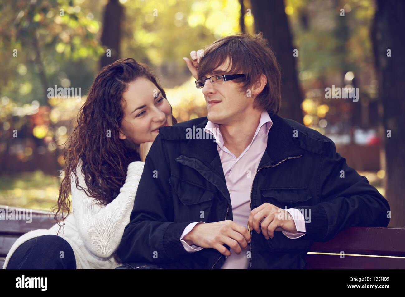 Couple in the park Stock Photo
