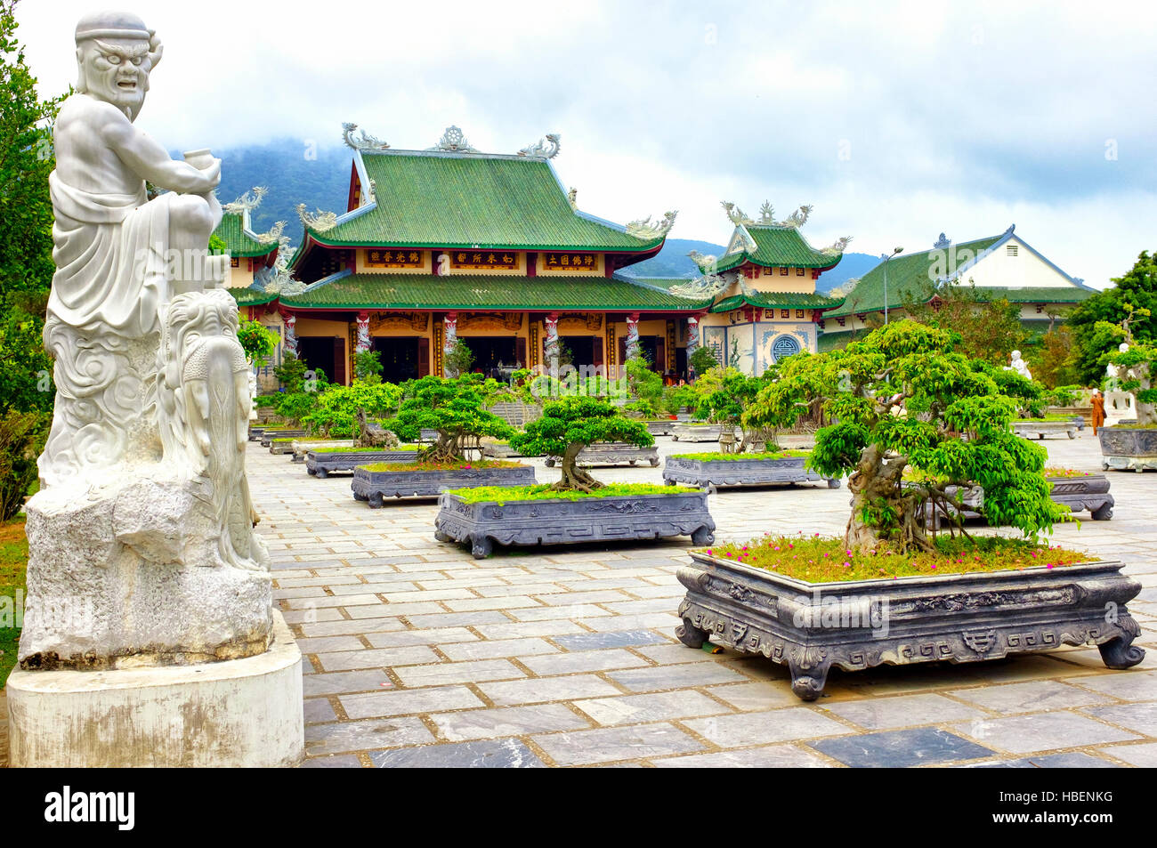 Arhat garden in the Son Tra Linh Ung Pagoda, Da Nang, Vietnam Stock Photo