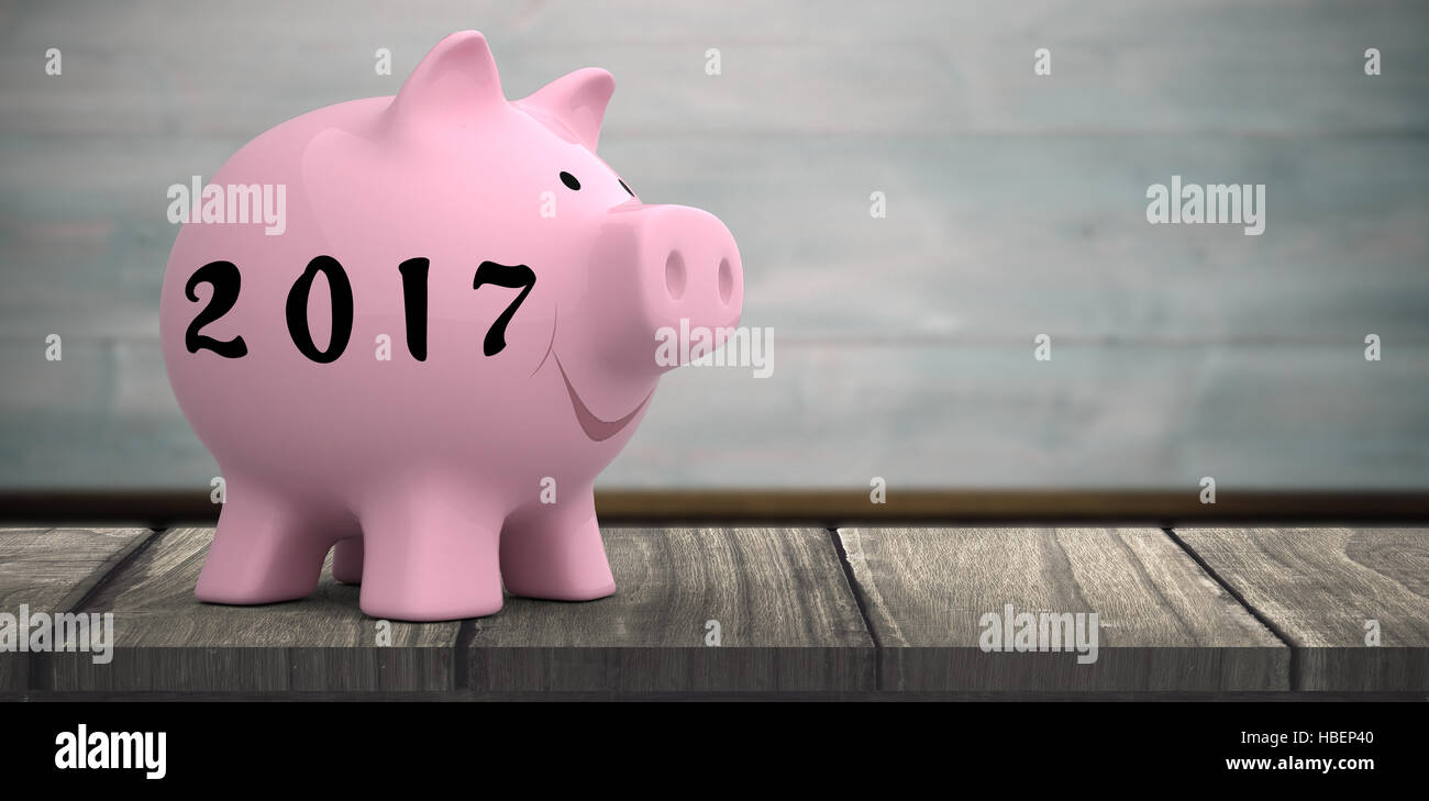 Composite image of digital image of new year 2017 Stock Photo