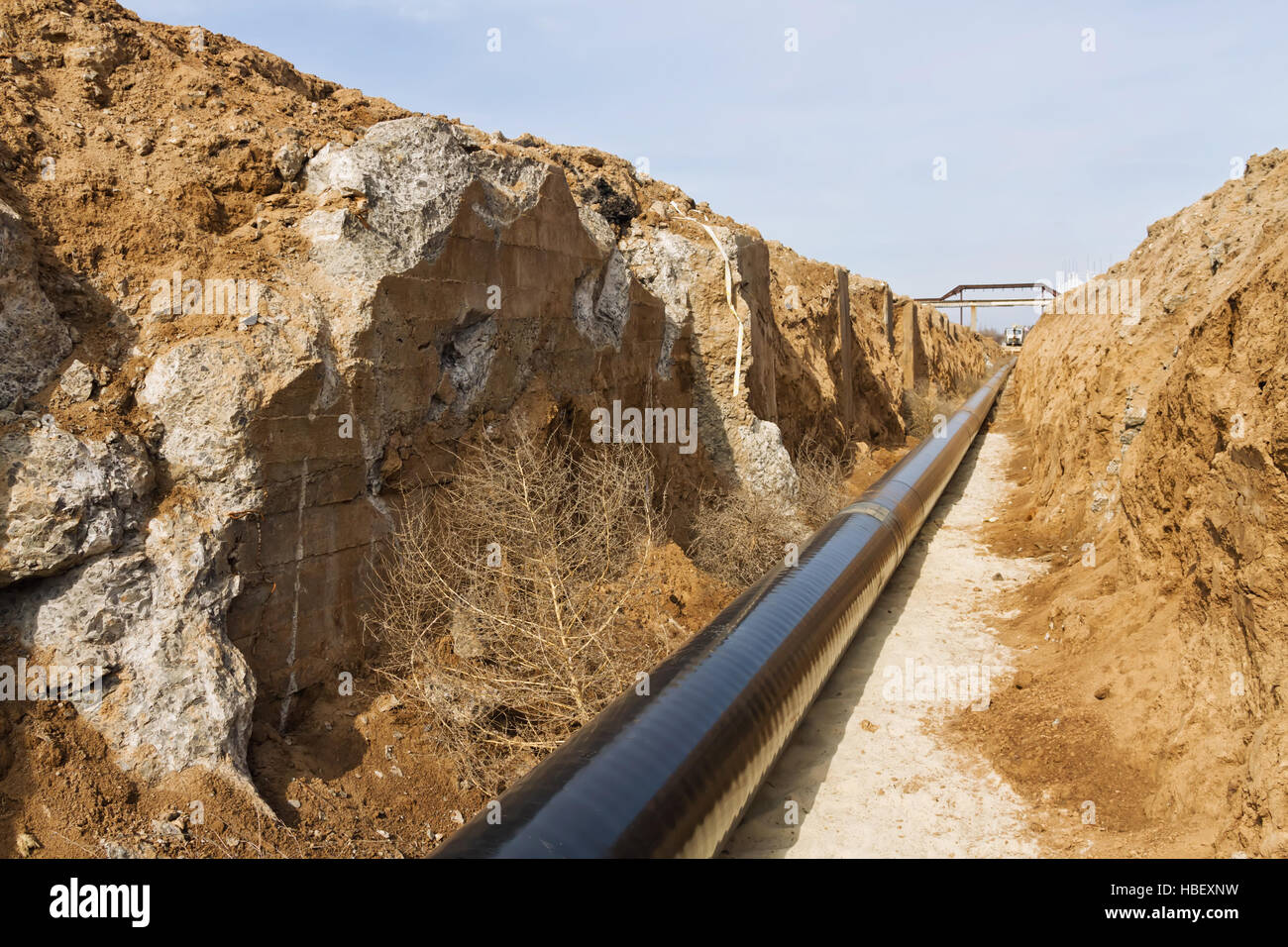 pipeline is in the protective insulation Stock Photo