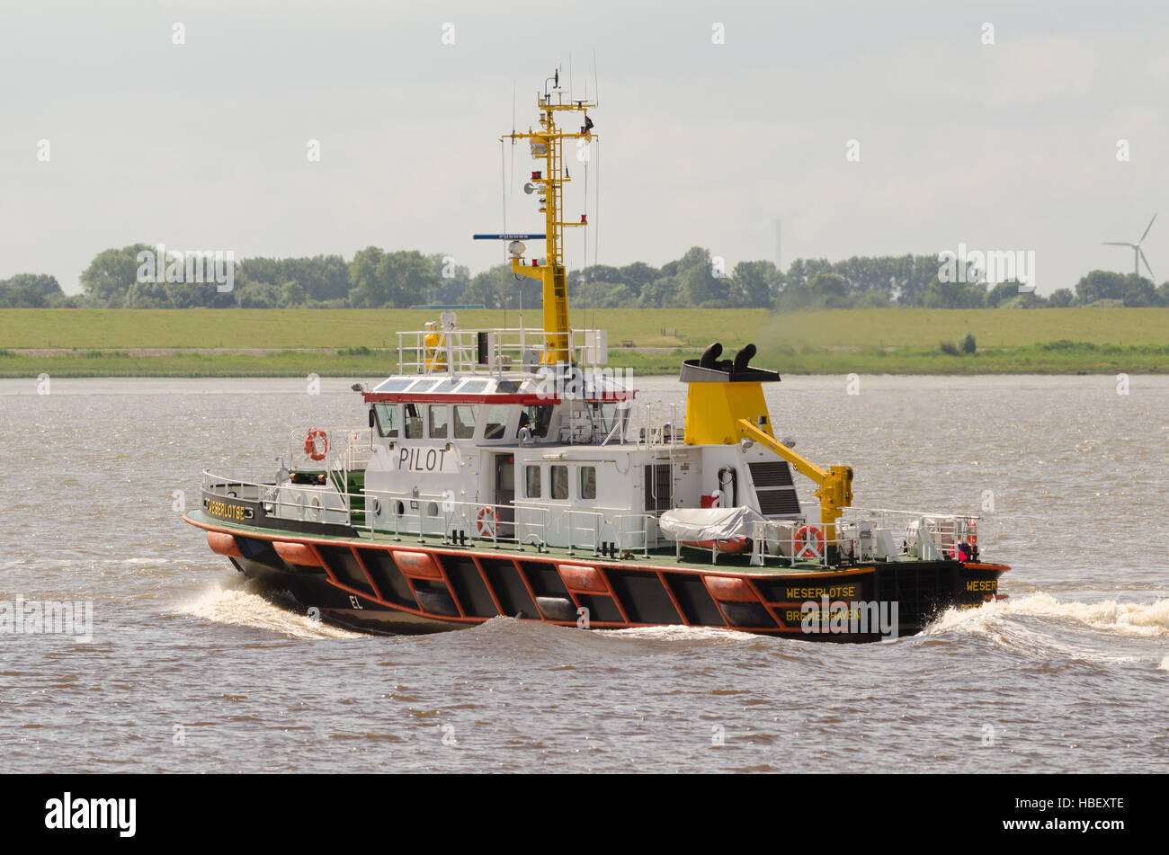 Pilot vessel Bremerhaven Stock Photo