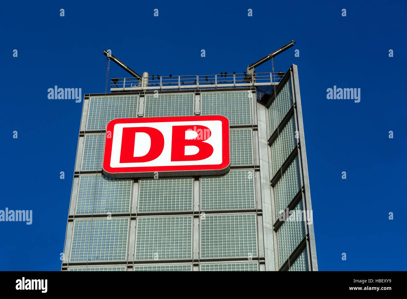 DB logo, Deutsche Bahn Berlin Germany Stock Photo