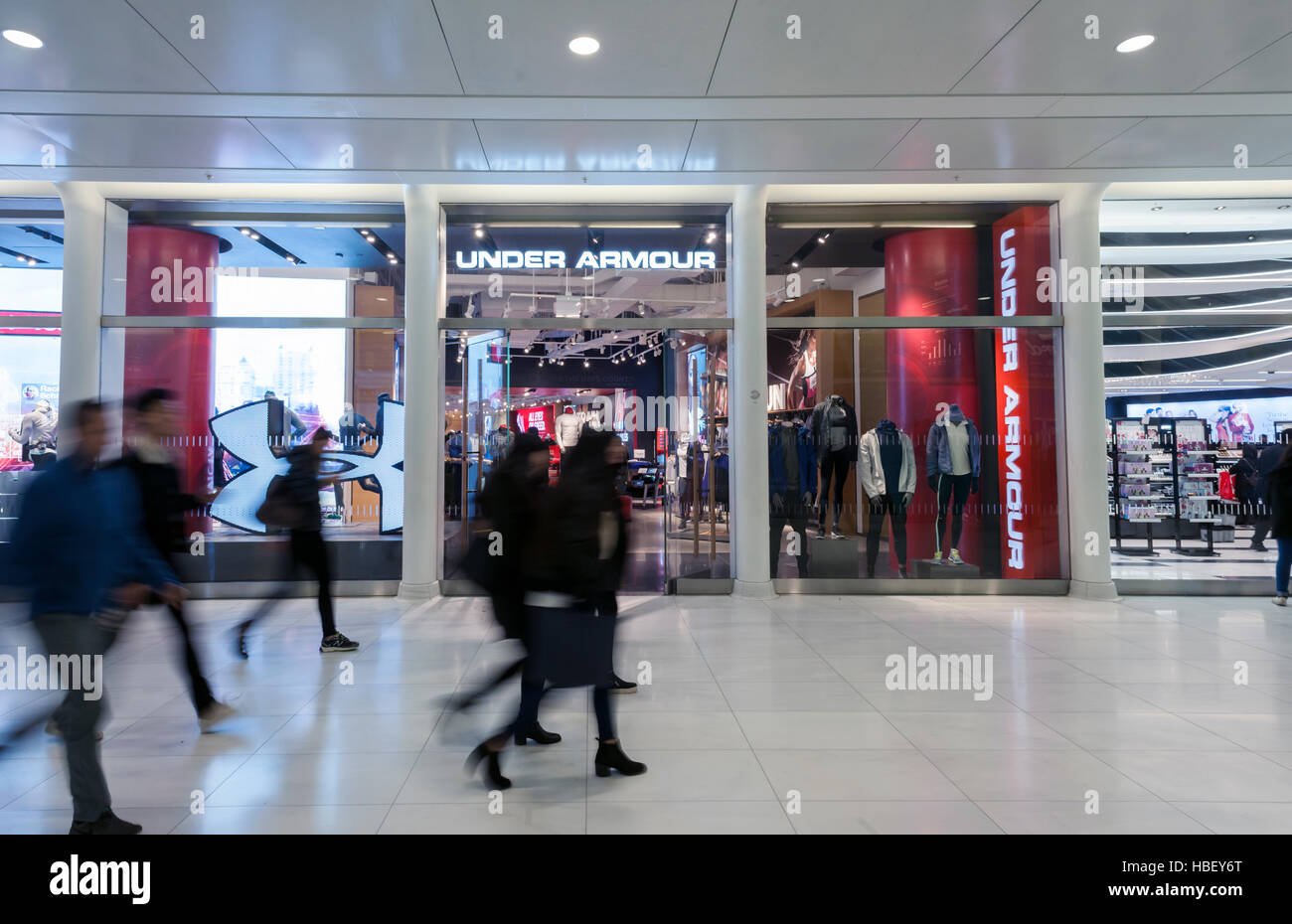 The newly opened Under Armour store in the Westfield World Trade Center  mall inNew York on Friday, December 2, 2016. (© Richard B. Levine Stock  Photo - Alamy