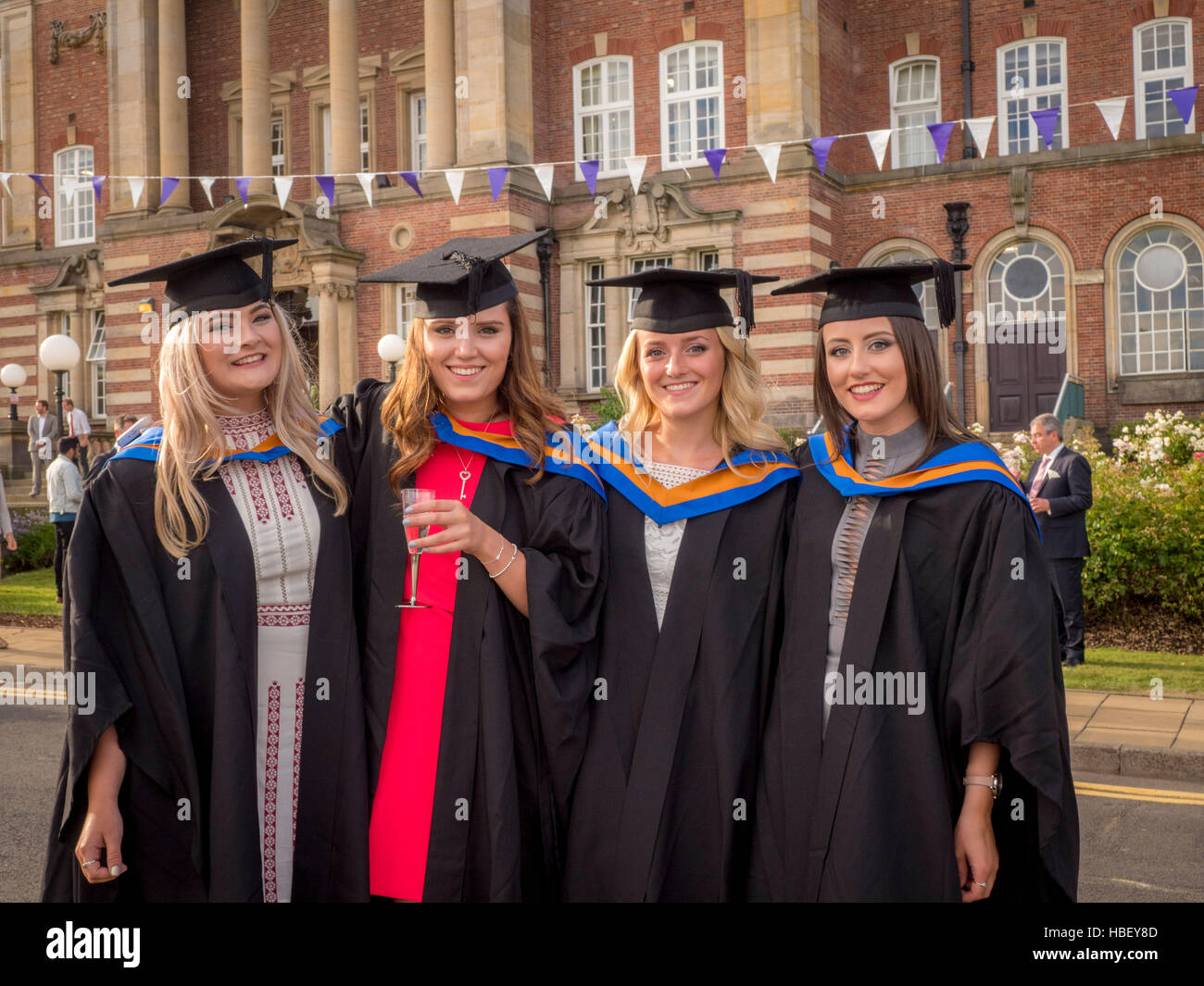 New graduates at UK university Stock Photo