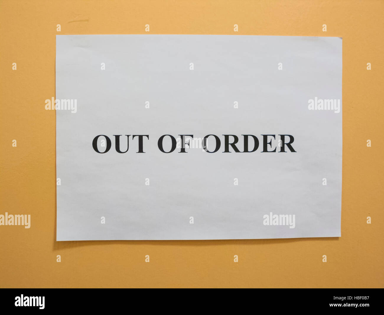 out of order sign on door Stock Photo