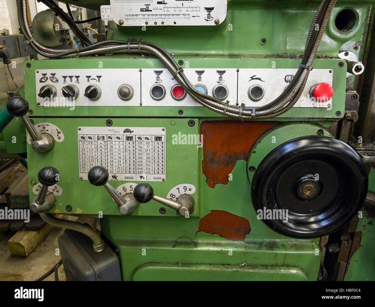 engineering machine controls detail Stock Photo