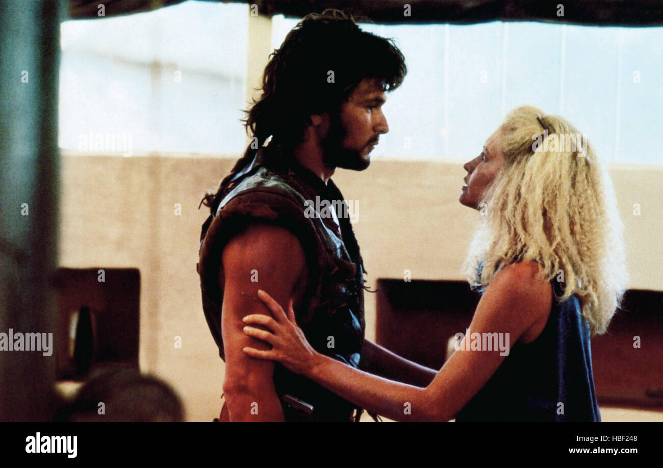 STEEL DAWN, from left Patrick Swayze, Lisa Niemi, 1987, © Vestron