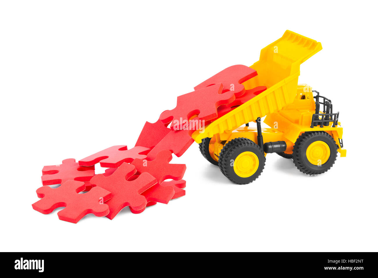 Toy truck with puzzle Stock Photo Alamy