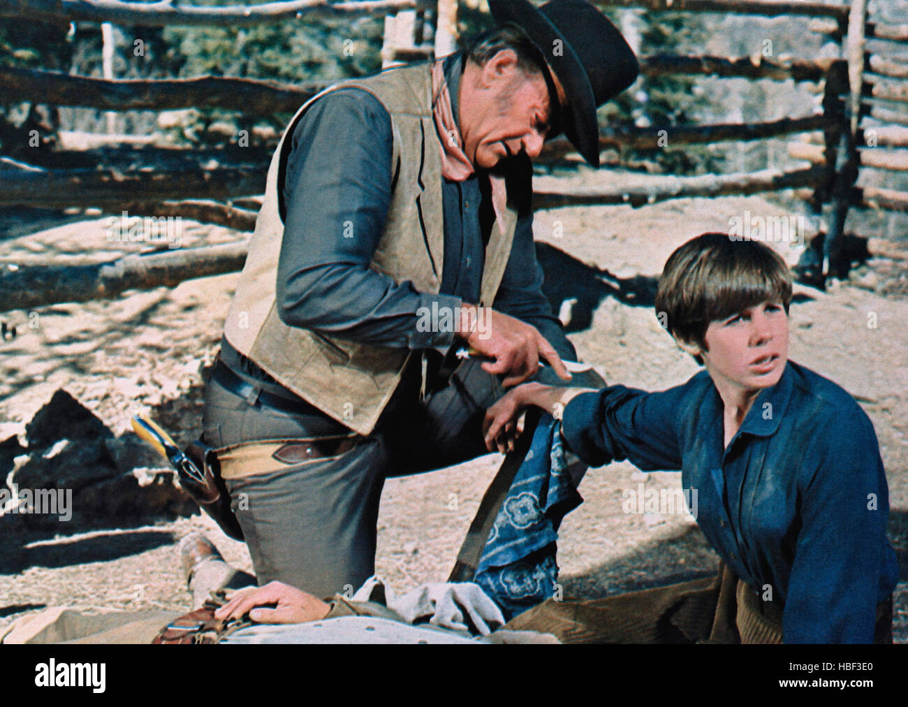 TRUE GRIT, from left John Wayne, Kim Darby, 1969 Stock Photo Alamy