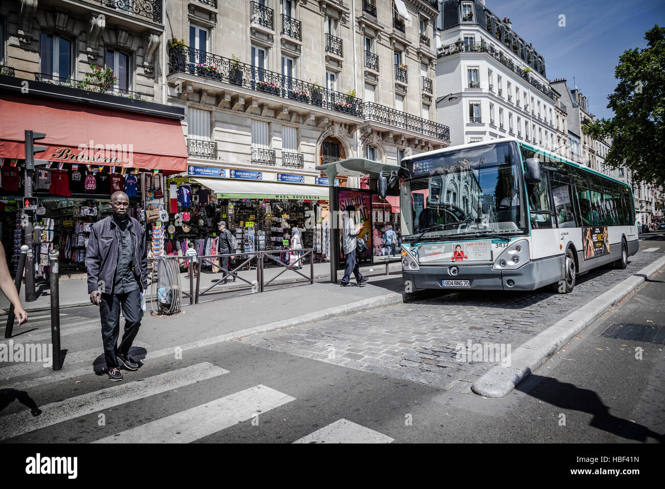 Street on Montmartre in Paris Stock Photo