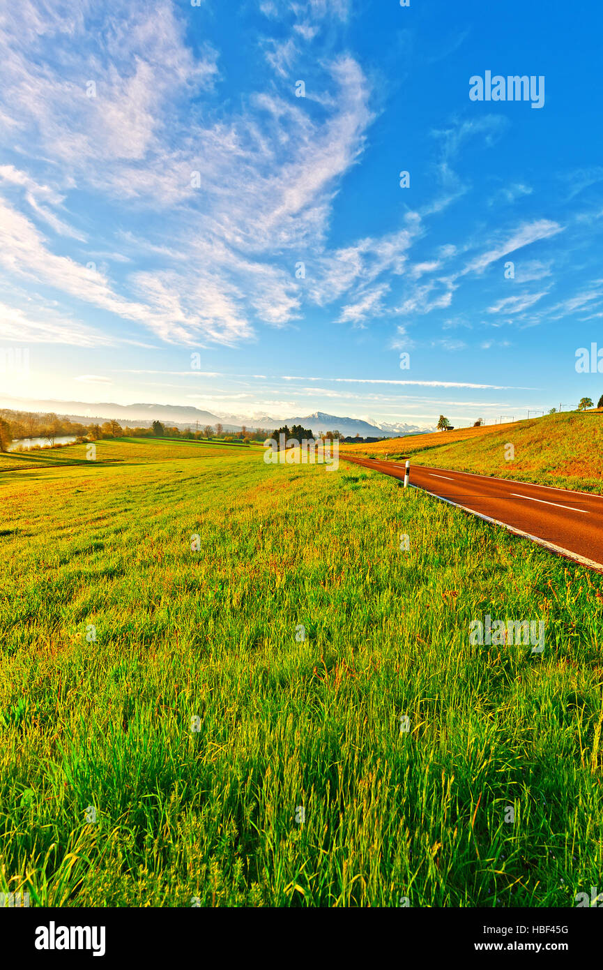 Canal and Road Stock Photo Alamy