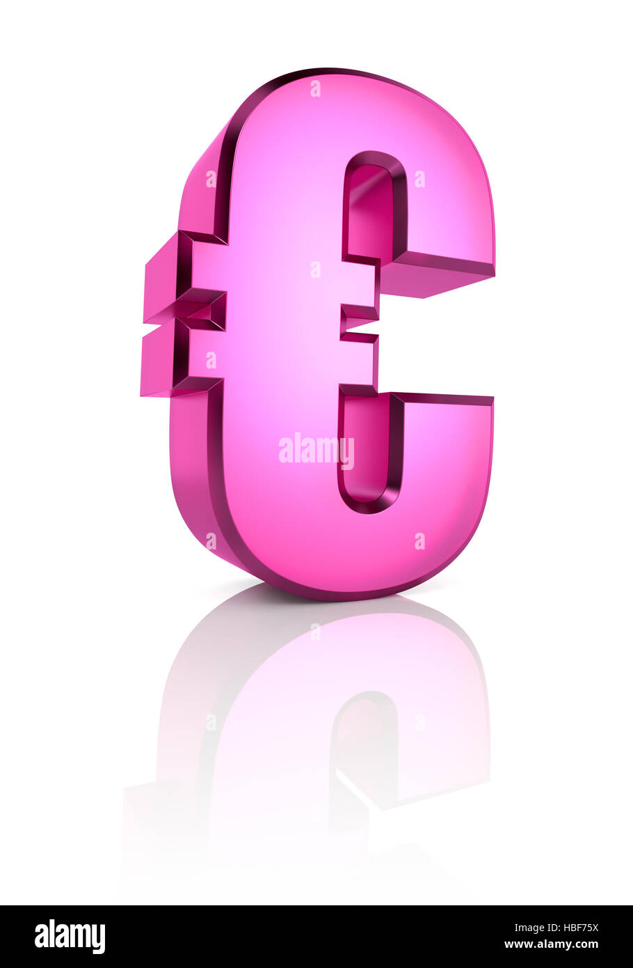Pink Euro Currency Symbol Stock Photo