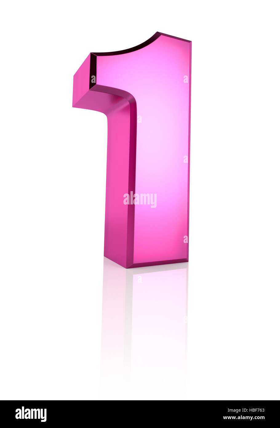 Pink Number 1 Stock Photo - Alamy