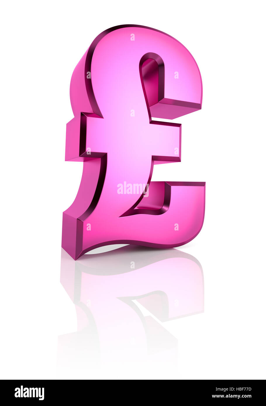 Pink Pound Currency Symbol Stock Photo