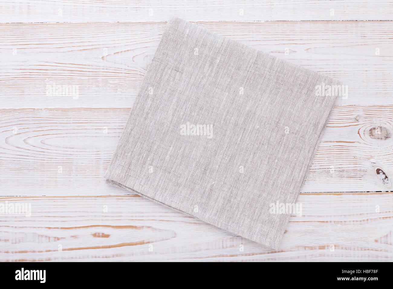 Download Napkin Cloth Napkin Tablecloth On White Wooden Background Top View Mockup Stock Photo Alamy