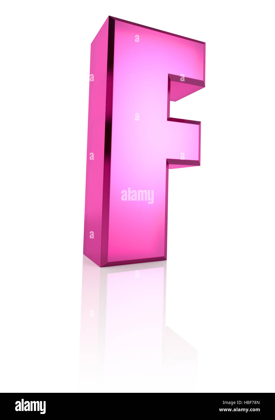 Pink Letter F Stock Photo