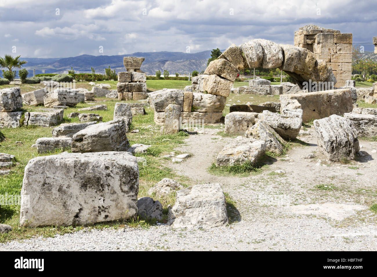 Hierapolis ruins roman temple Stock Photo