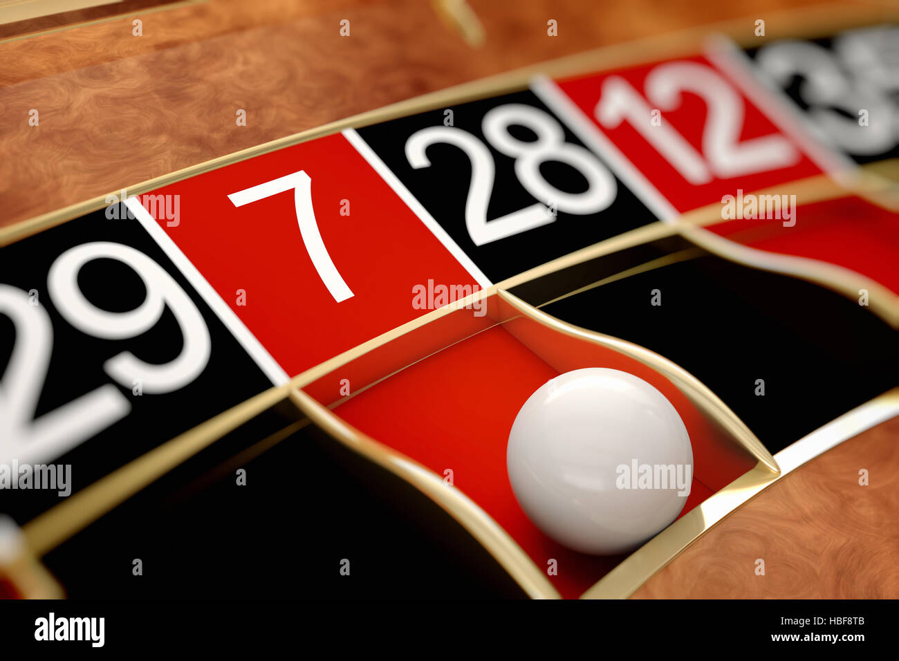Casino roulette. Seven red Stock Photo