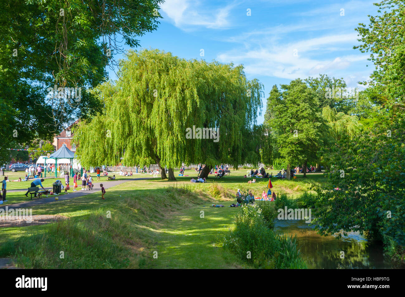 Gostrey Meadows Farnham Surrey and the river Wey Stock Photo Alamy