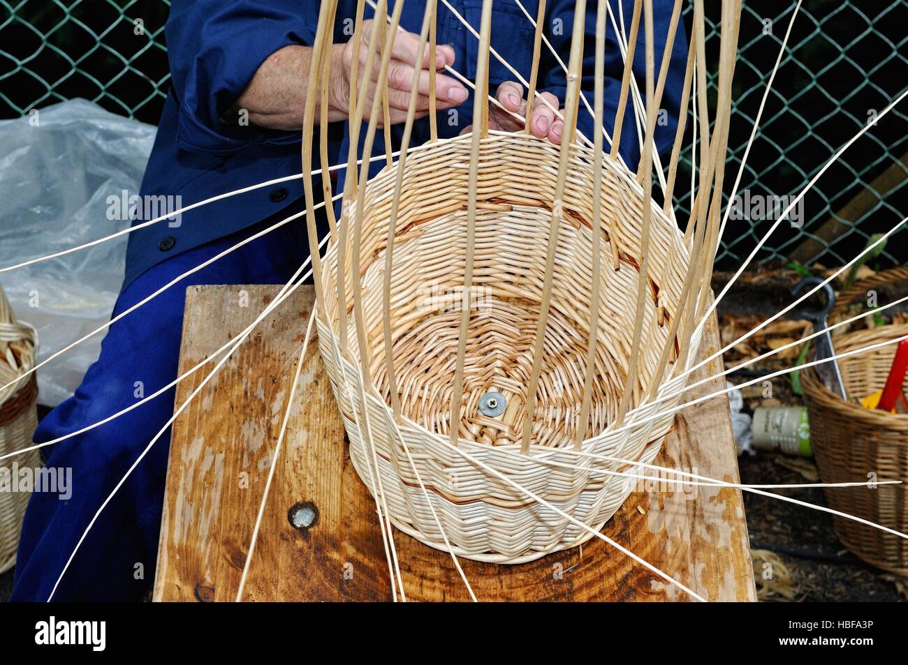 Basket weavers at work Stock Photo Alamy
