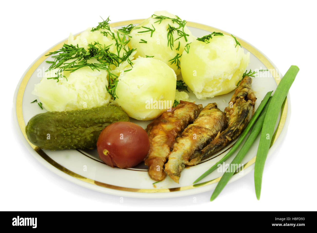 Potatoes with anchovies Stock Photo - Alamy