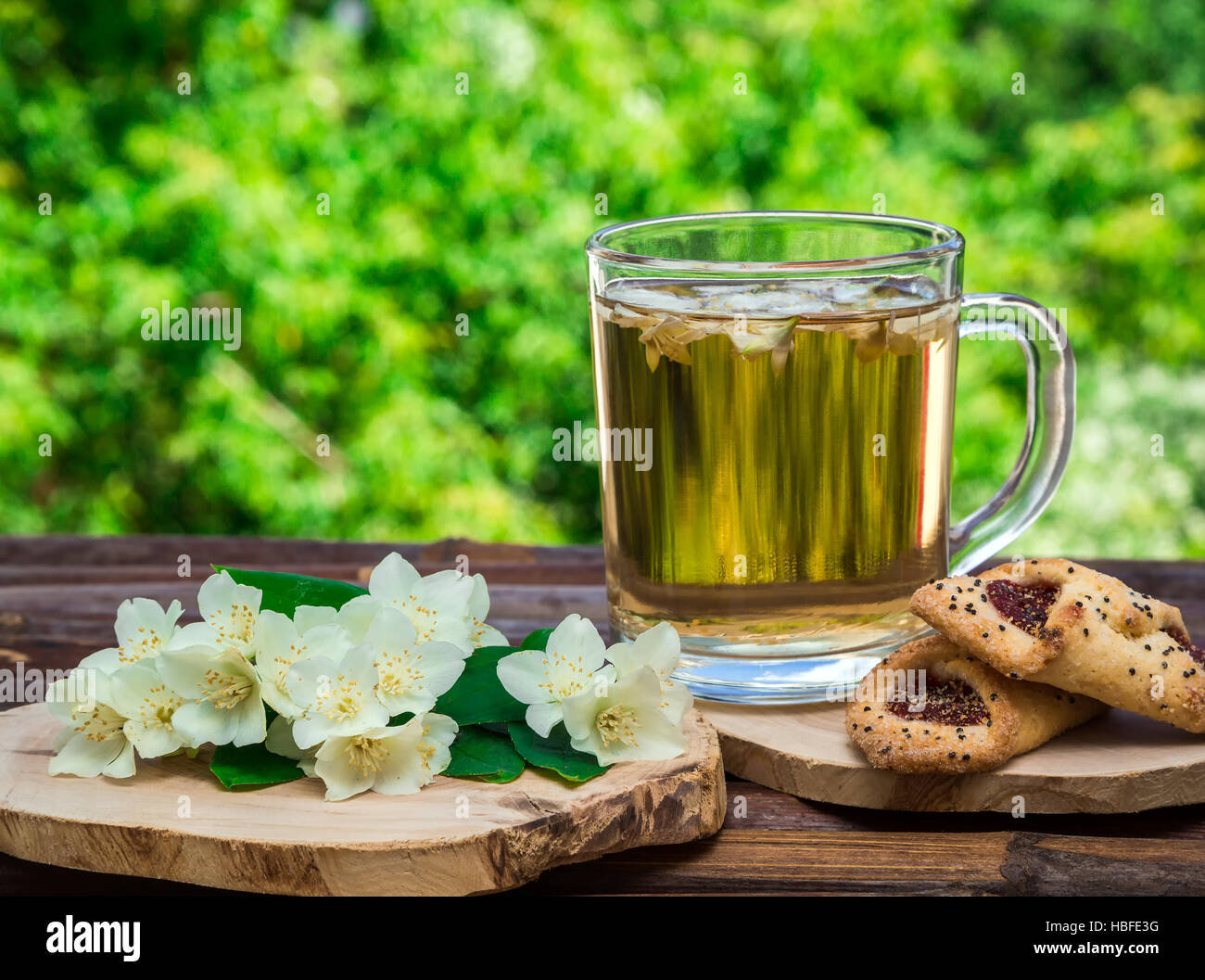 jasmine tea, cookies Stock Photo Alamy