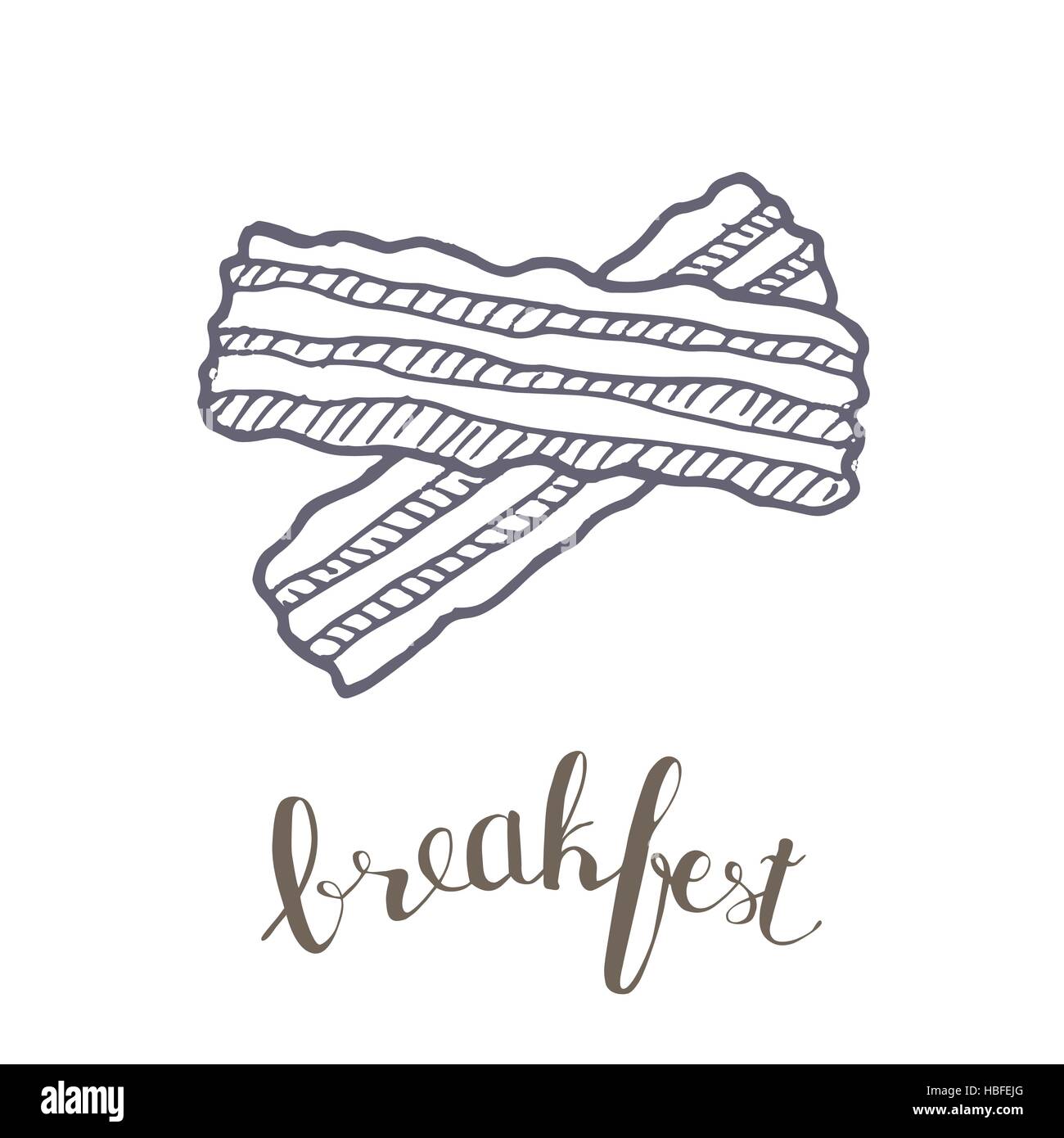 Breakfest hand drawn icon over white background Stock Vector Image ...