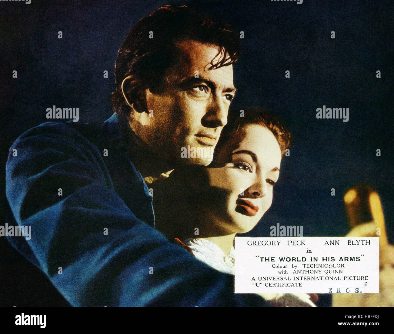 THE WORLD IN HIS ARMS, from left: Gregory Peck, Ann Blyth, 1952 Stock